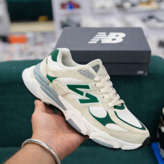 NB 9060 Style White Green Chunky Sneakers – Trendy Second Copy Casual Shoes for Men New Balance Inspired 9060 White Green Sneakers – Stylish Chunky Sole Shoes for Men