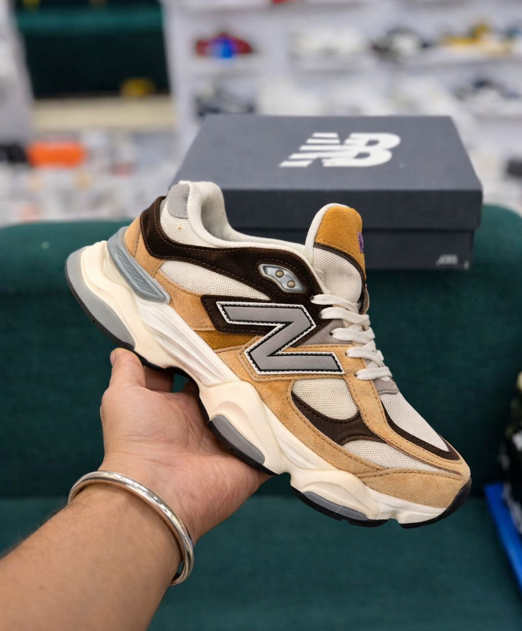 New Balance 9060 Yellow Brown Sneakers for Men – Premium Quality Second Copy Chunky Sports Shoes