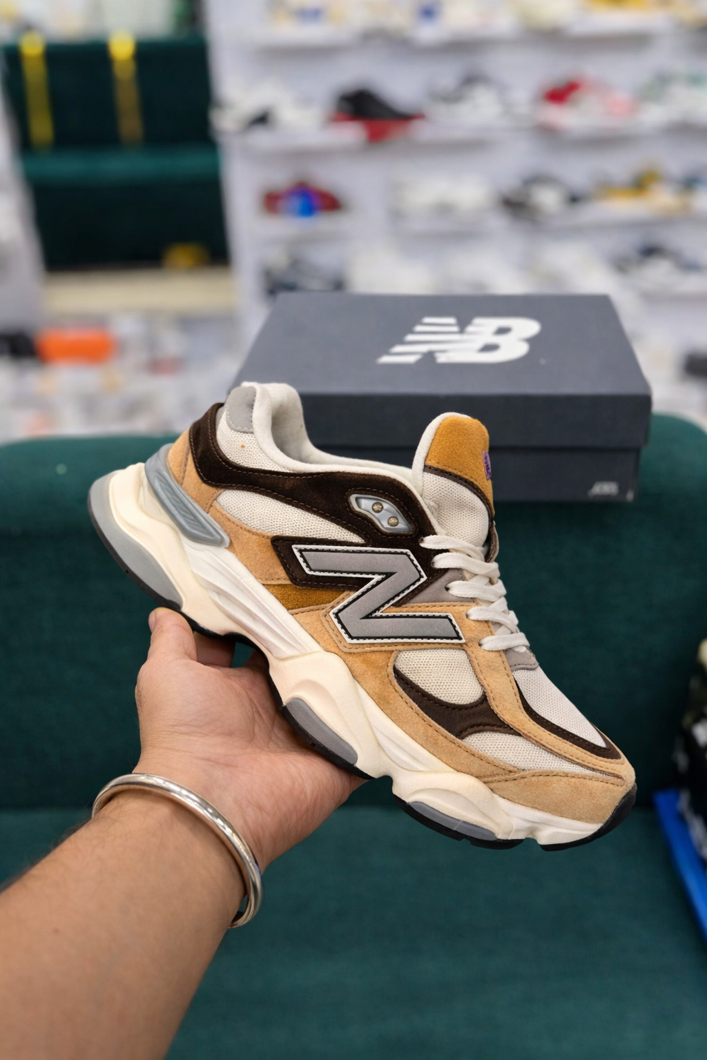 New Balance 9060 Yellow Brown Sneakers for Men – Premium Quality Second Copy Chunky Sports Shoes